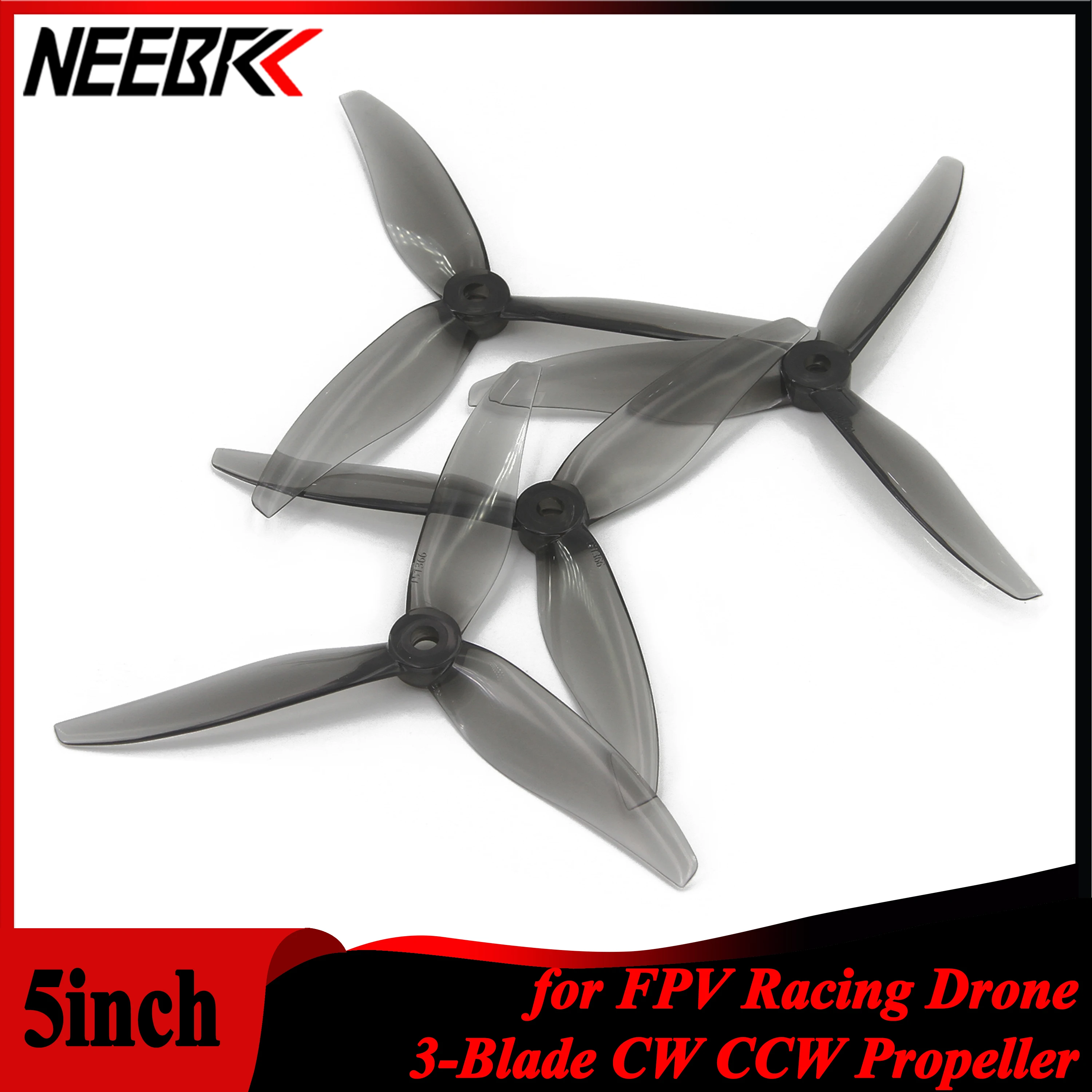 Fpv Drone Propeller - NEEBRC-3-Blade fpvレーシングドローン用プロペラ,rc飛行機,クワッドコプター,ブラシレスモーター,日曜大工の部品,5インチ,12ペア